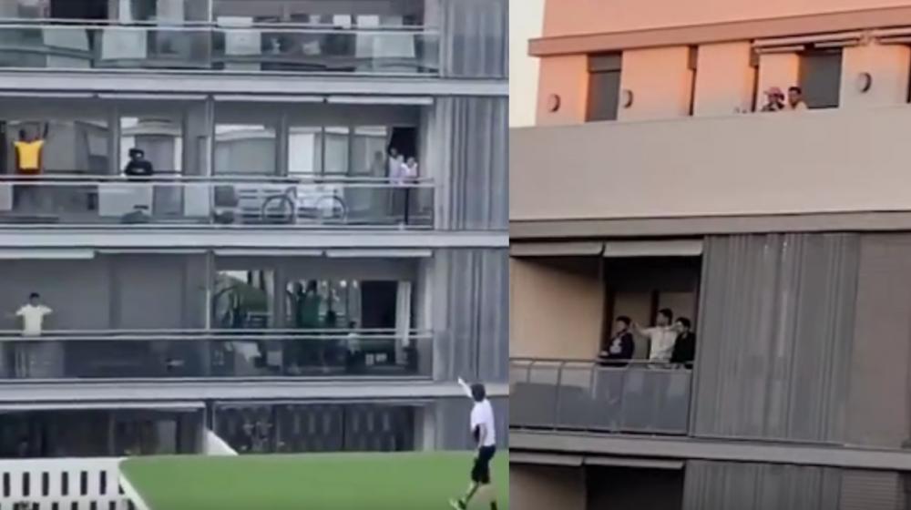 Vecinos realizando actividades durante cuarentena.