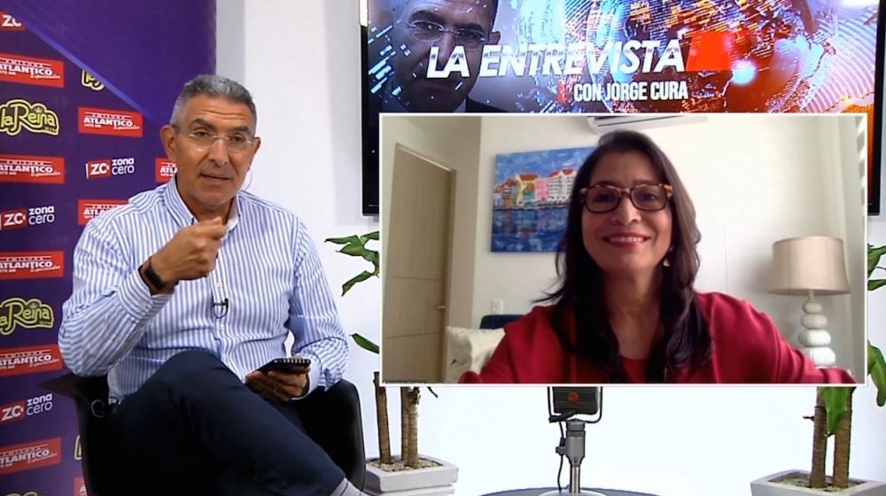 La presidenta nacional de Acopi, Rosmery Quintero, durante La Entrevista con Jorge Cura.
