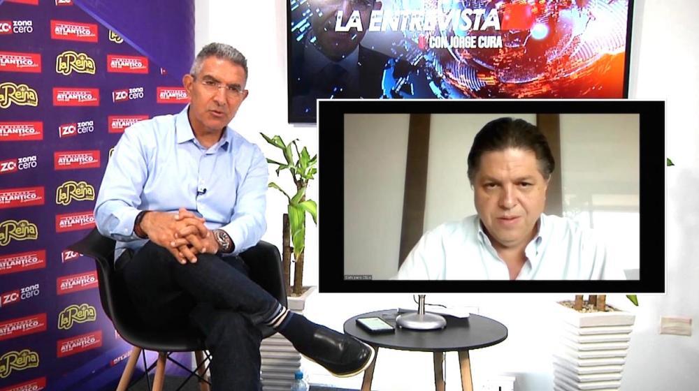 El presidente de Serfinanza, Gian Piero Celia, durante La Entrevista con Jorge Cura.