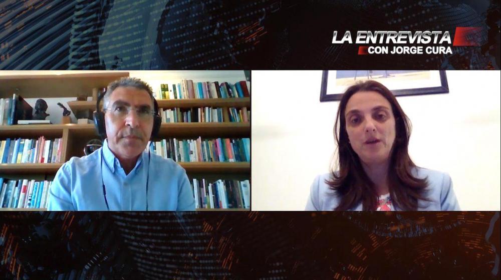 La Ministra Karen Abudinen, durante La Entrevista con Jorge Cura.