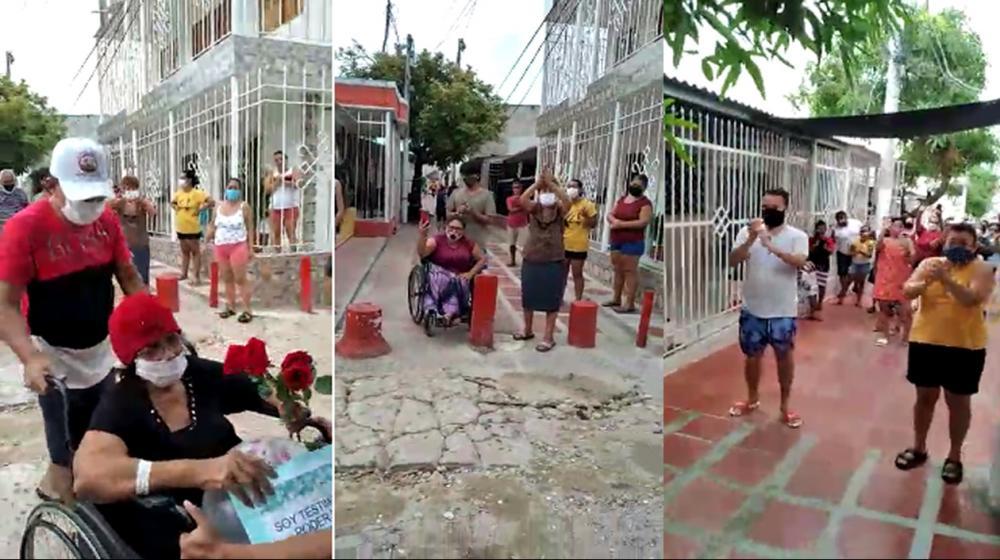 Yomaira Díaz, a su llegada al barrio Las Moras en Soledad.