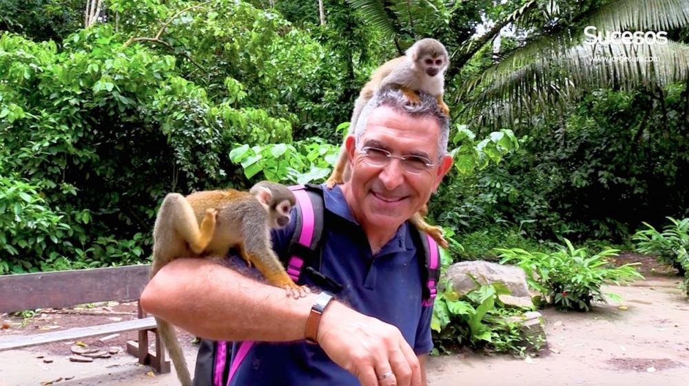 El periodista Jorge Cura, en el Amazonas.