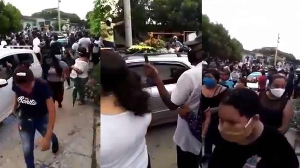 Sepelio en Galapa con multitud en medio de la carentena