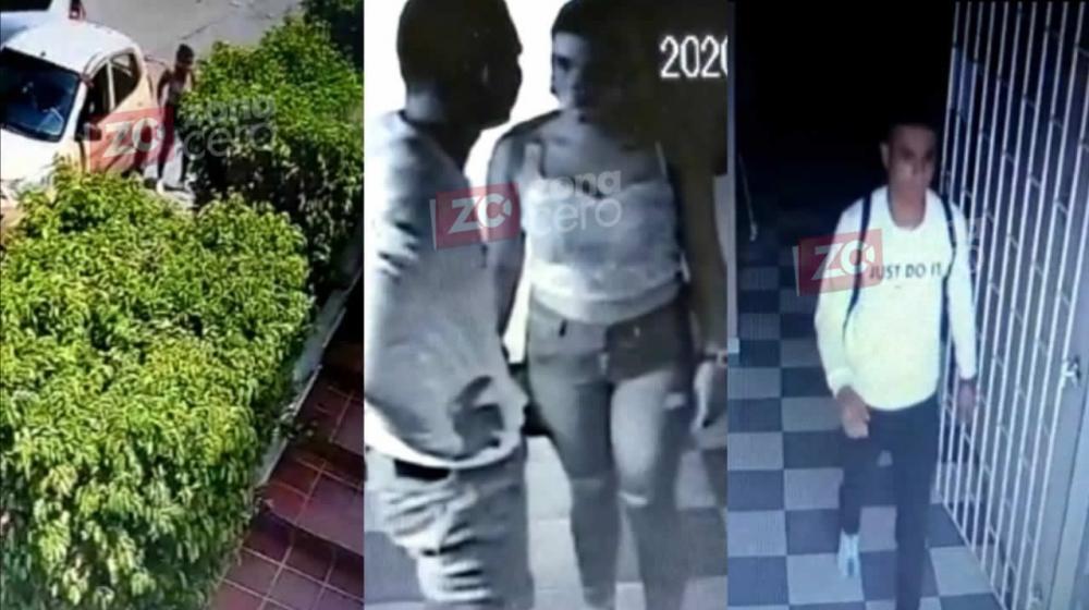 Momento en que la pareja ingresó al motel y luego él sale solo del lugar.