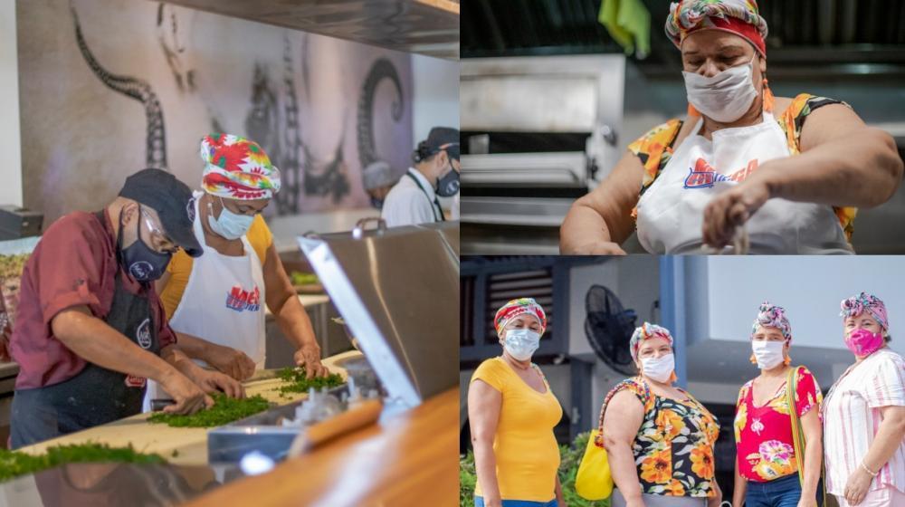Este fin de semana, las cocineras tradicionales de Pital de Megua prepararon alimentos para el personal médico de la ciudad, en agradecimiento a su lucha contra el coronavirus. 