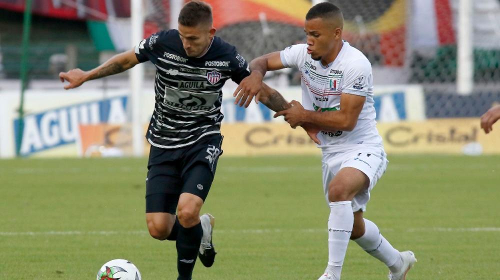 Juan David Rodríguez, en el partido ante el Once Caldas. 