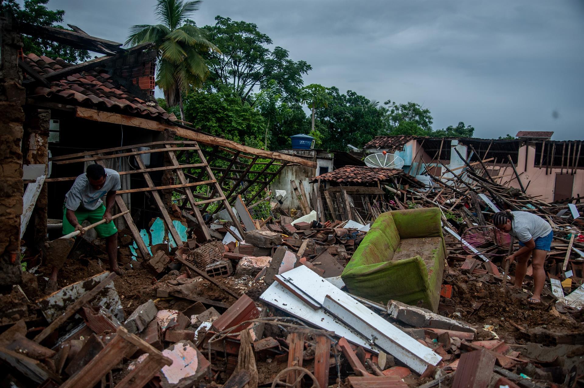 Destrucción por las fuertes lluvias en Brasil. 