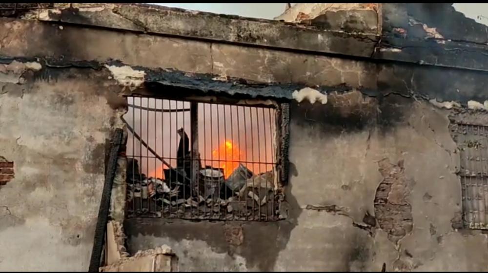 Incendio ocurrido en el barrio San Roque. 