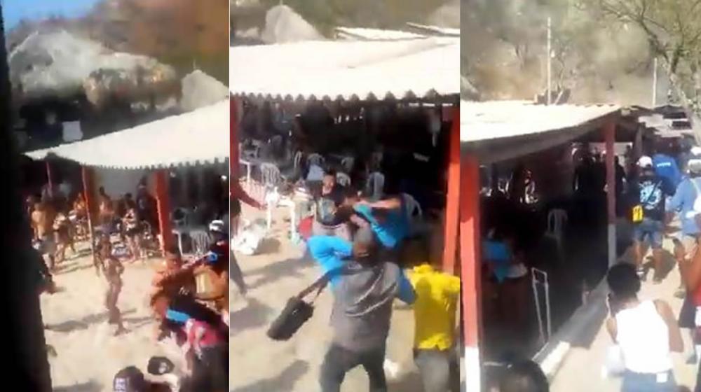 Turistas se enfrentan a puño, palo y silla a meseros