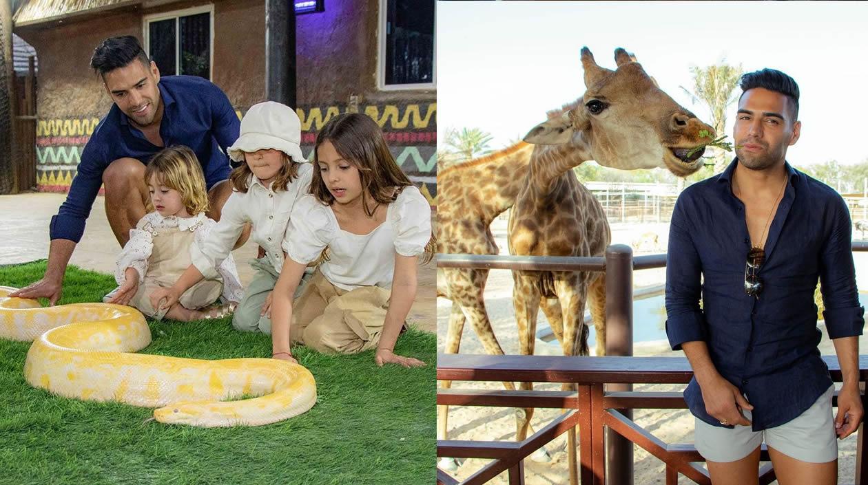 Falcao García mientras visita con su familia un parque natural. 