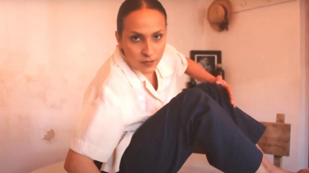 Diana Castañeda, durante la interpretación.