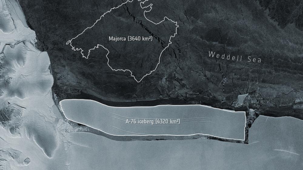 El A76 es el iceberg más grande del mundo.  