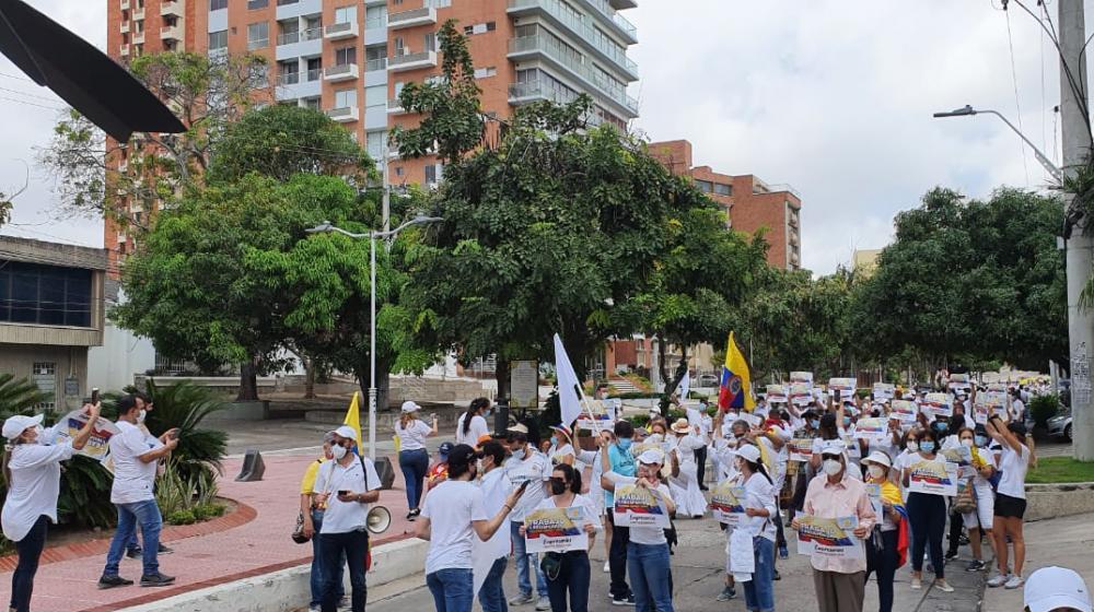 Marcha de comerciantes y empresarios en el norte de Barranquilla