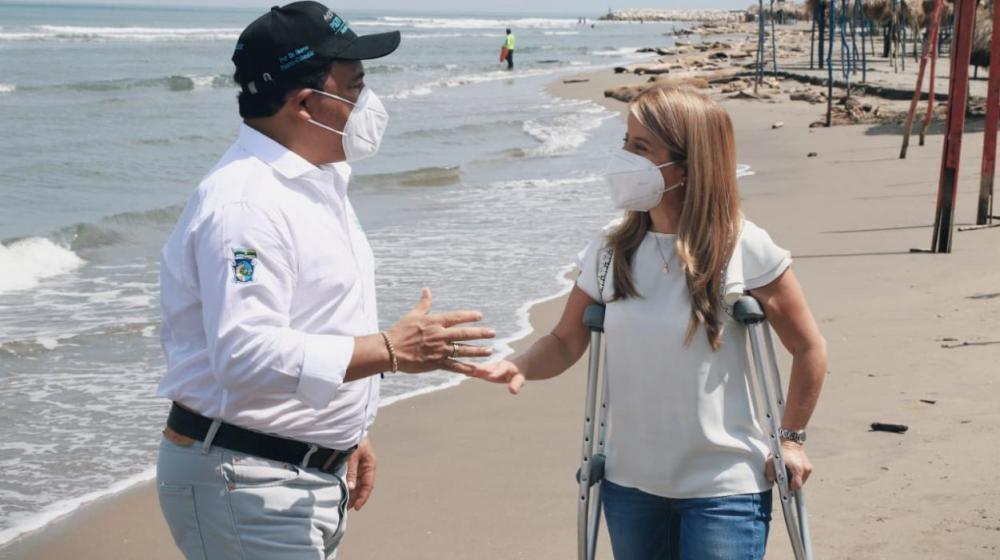 El Alcalde Wilman Vargas y la Gobernadora Elsa Noguera.