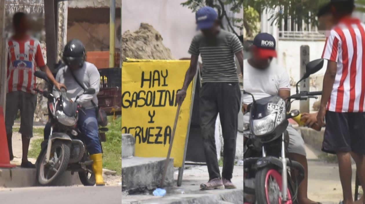 Así venden ilegalmente la gasolina en Barranquilla.