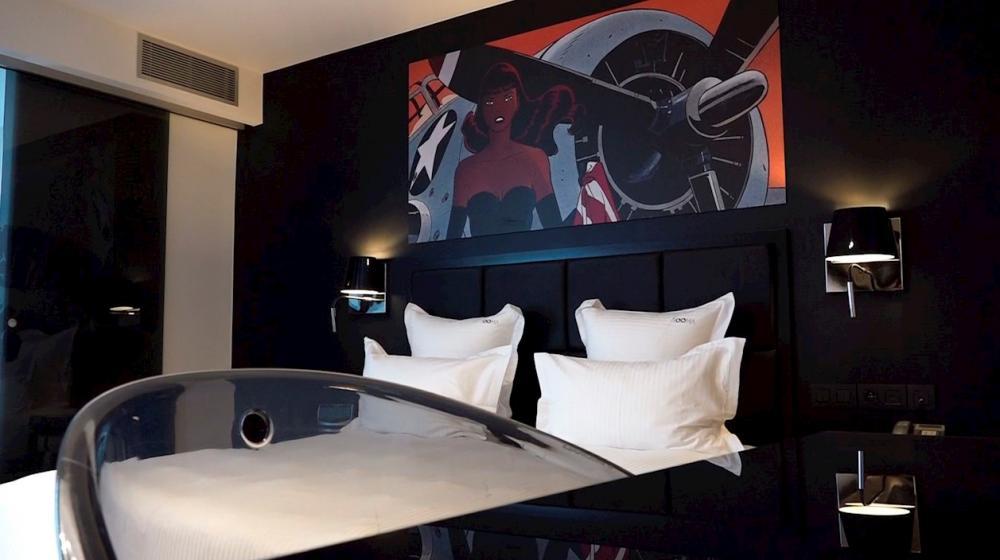 Vista de una de las habitaciones del hotel temático dedicado al cómic en Bruselas este viernes.
