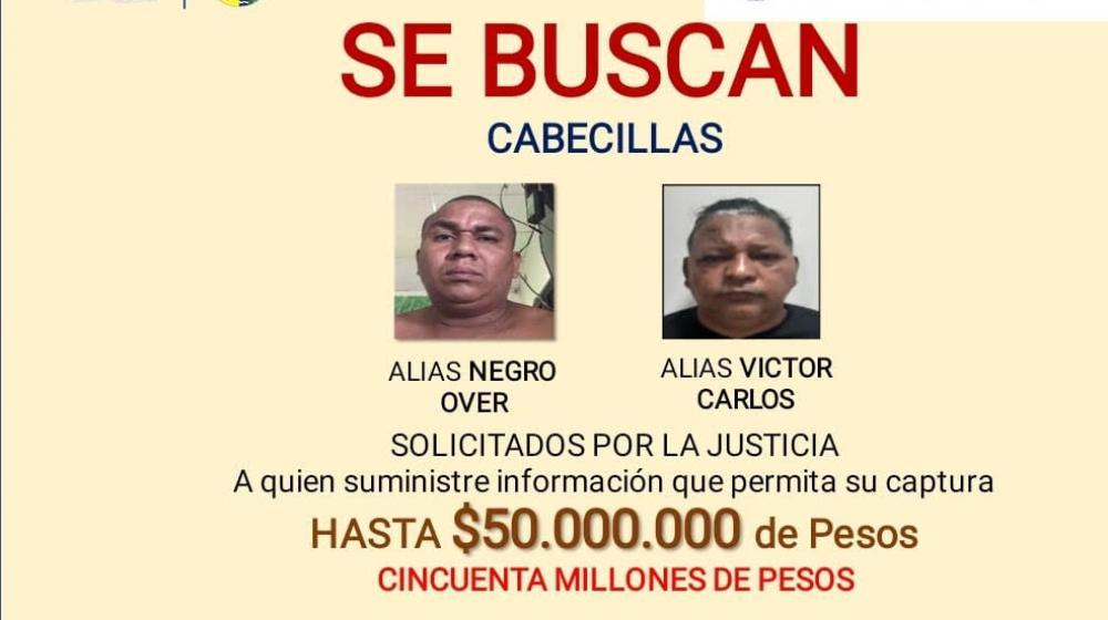 Cartel de los más buscados en Barranquilla