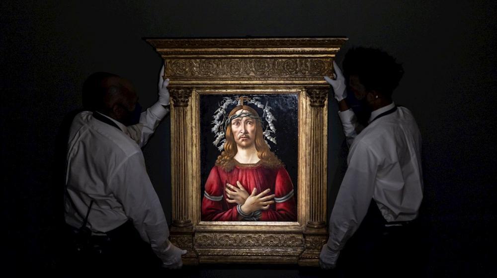 Obra de Sandro Botticelli "El varón de dolores".