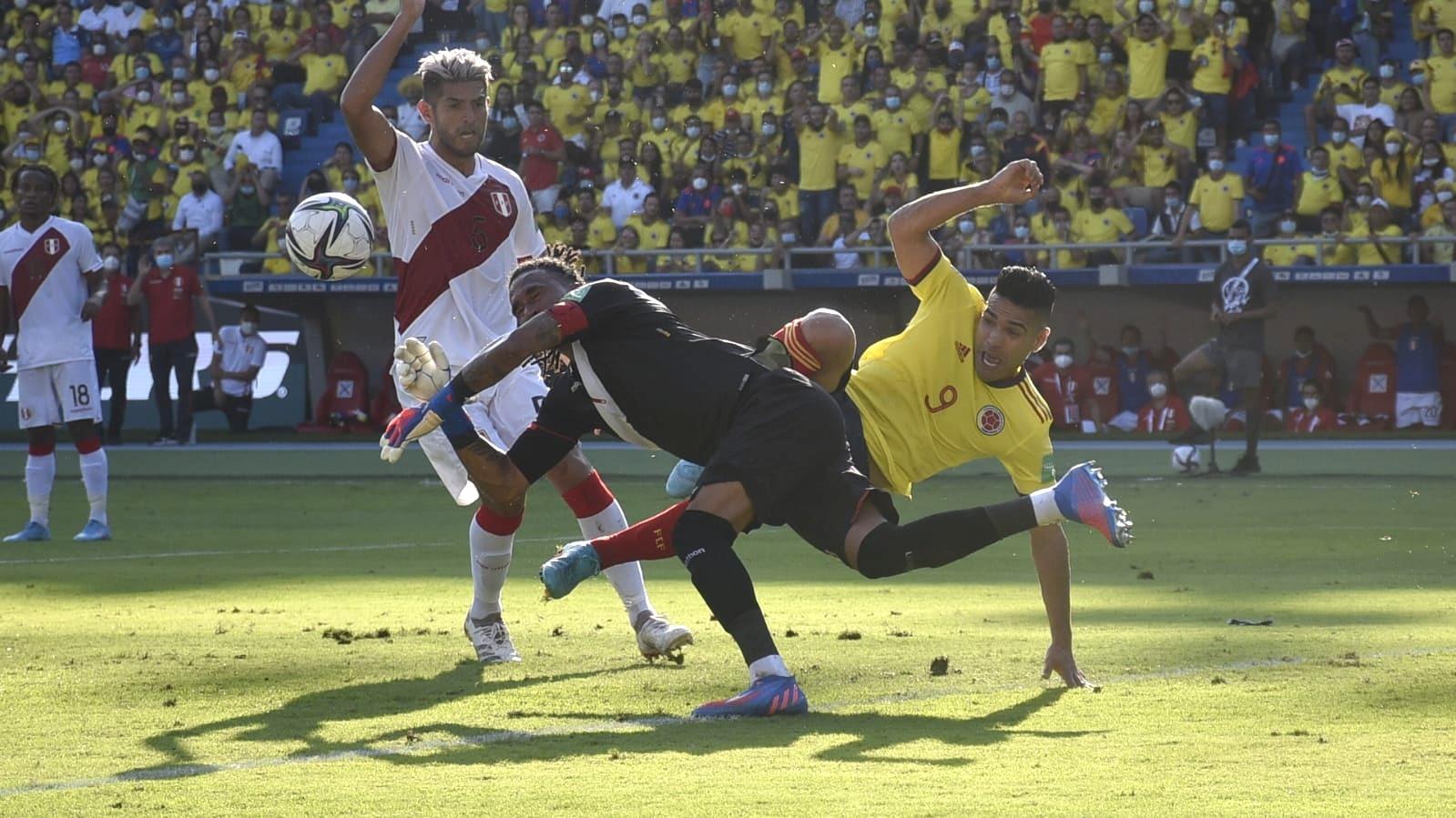 Radamel Falcao García, jugador colombiano en el partido ante Perú.