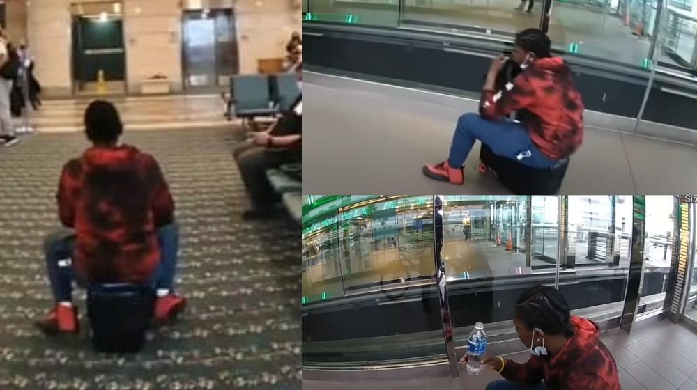 Mujer en maleta trata de huir de la policía en aeropuerto de Orlando, Florida.