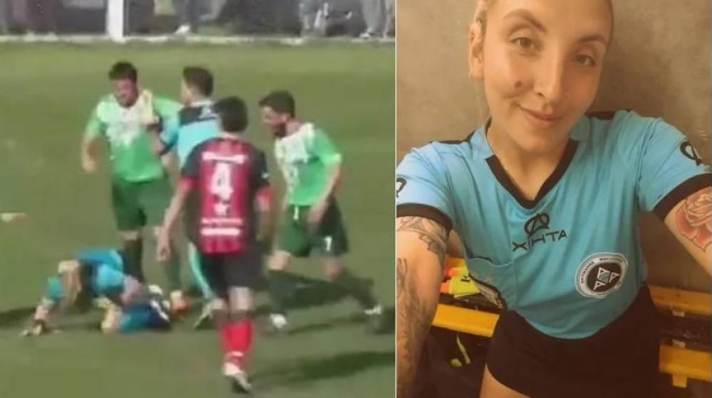 Momento de la agresión contra Dalma Cortadi.