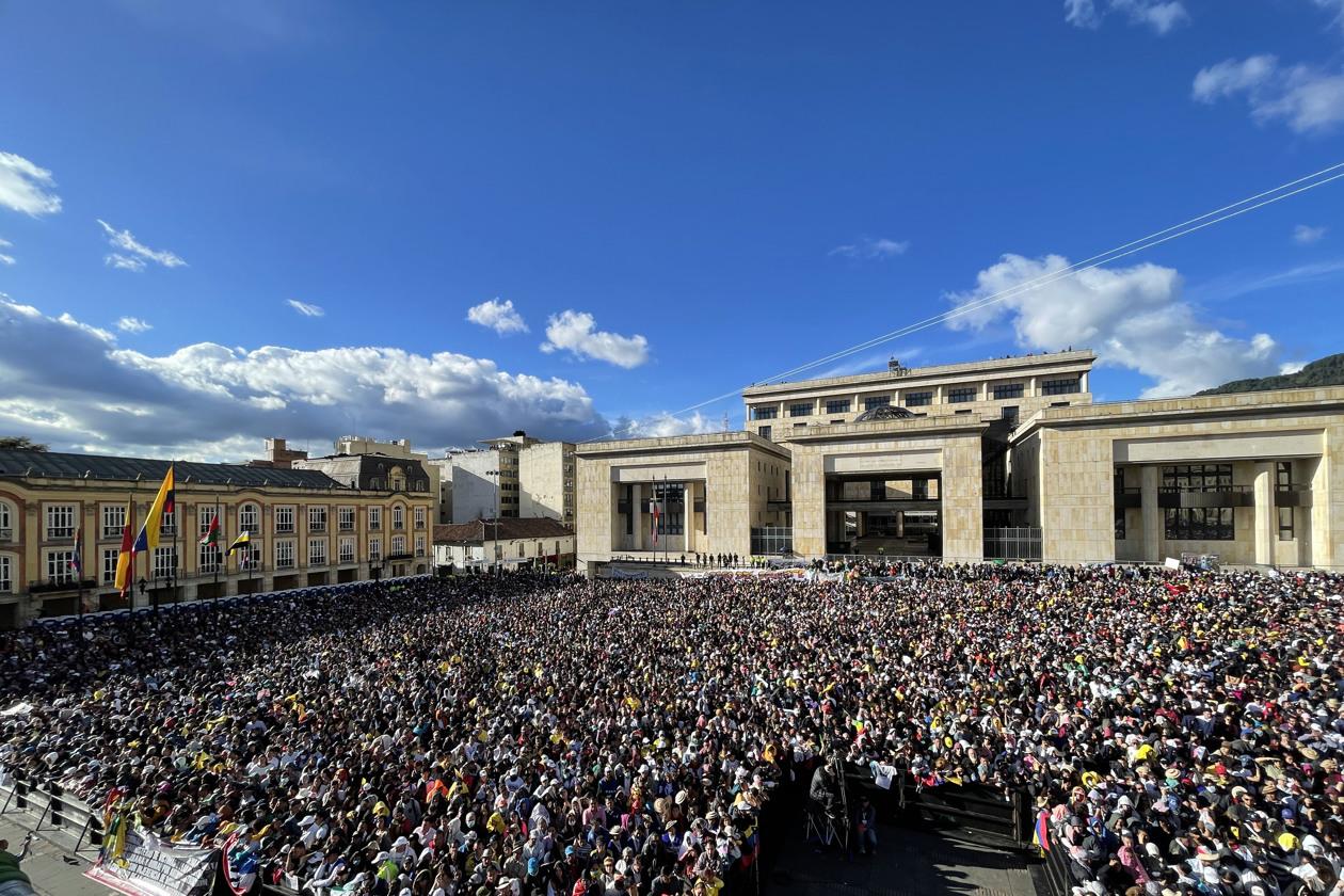 La Plaza de Bolívar durante la ceremonia.