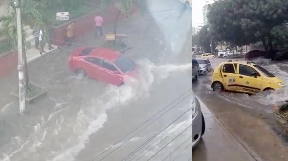 Dos de los cinco vehículos rescatados de los arroyos.