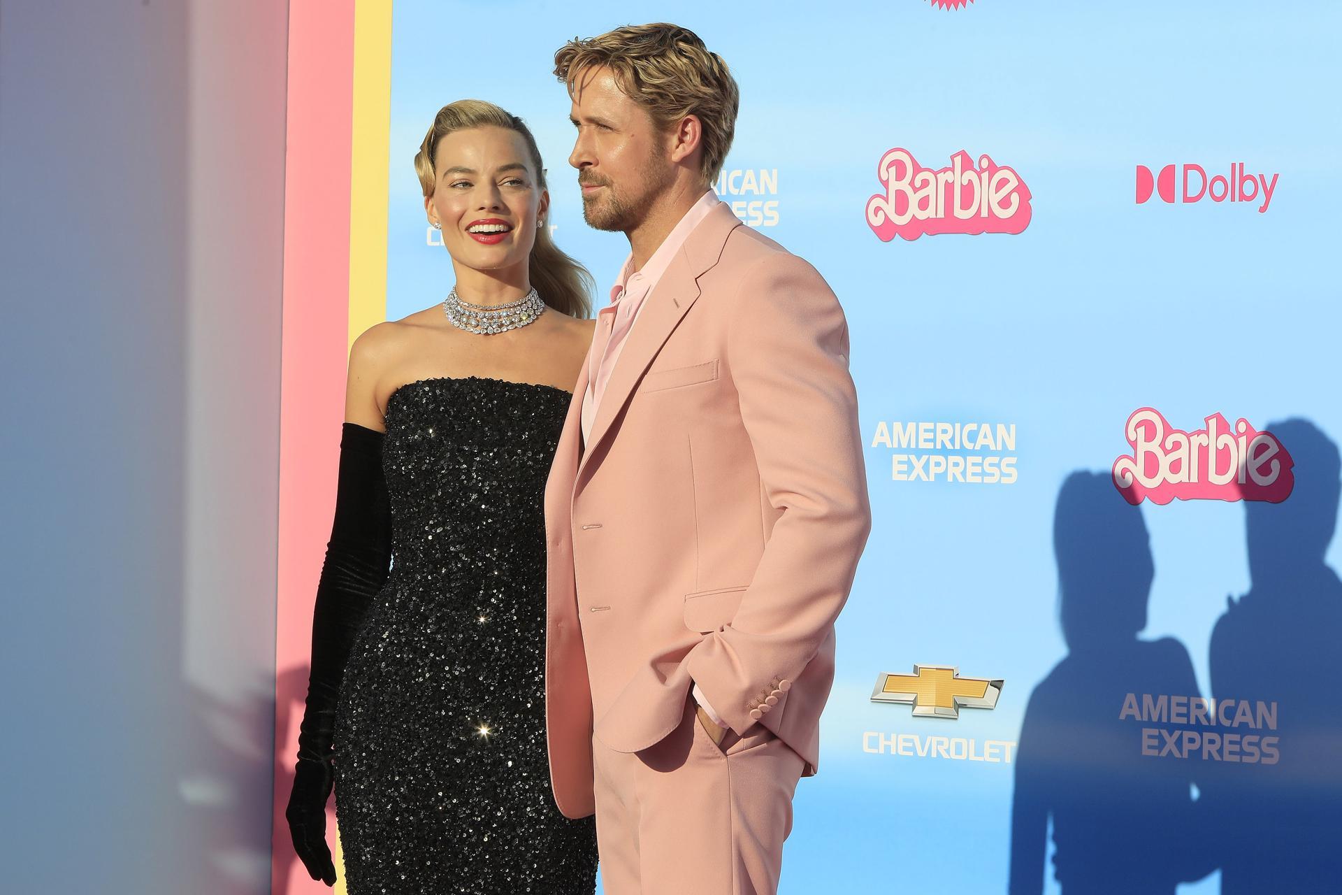 Margot Robbie y Ryan Gosling, en la premier en Los Ángeles.