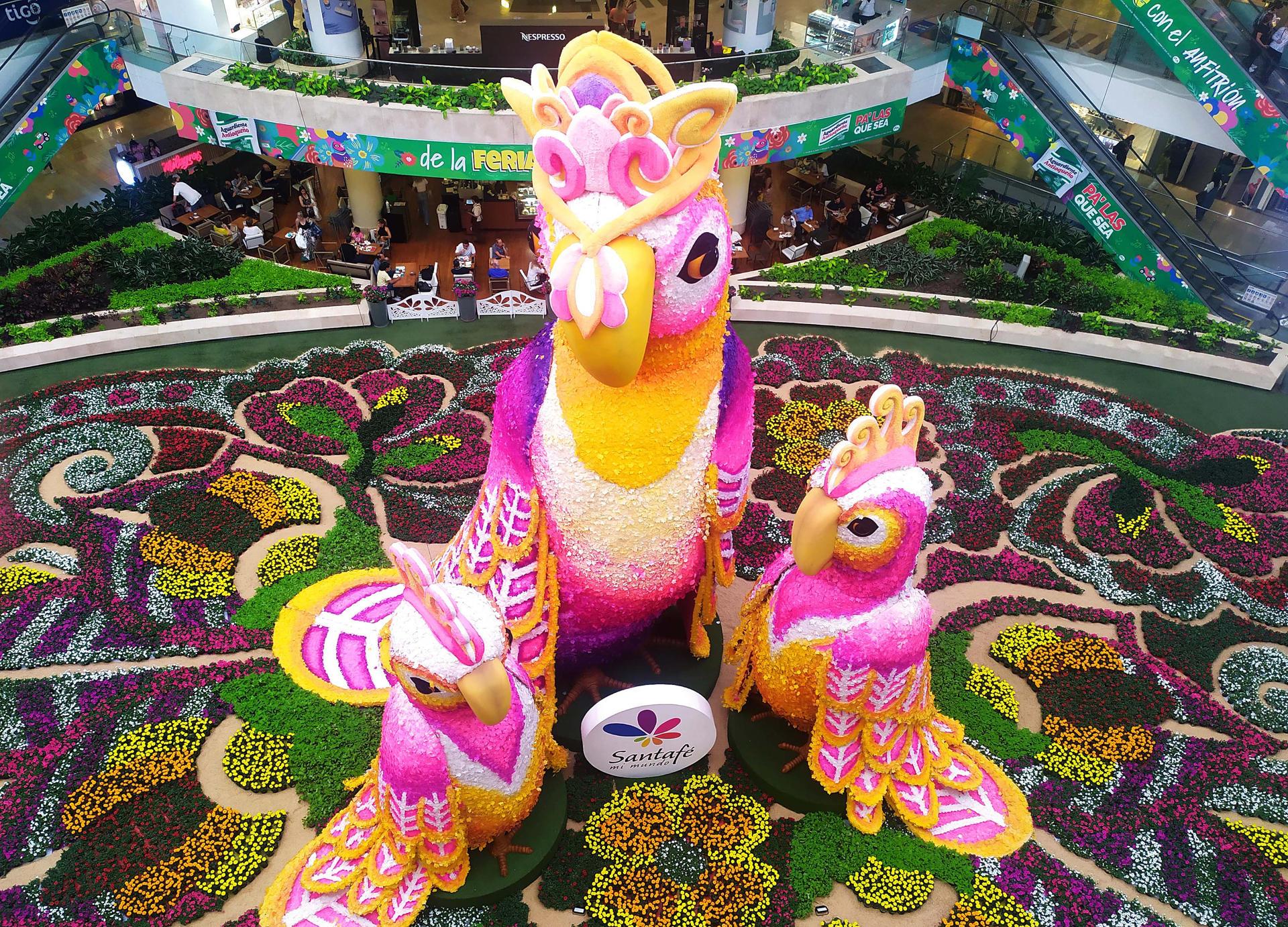 El tapete está hecho con 200.000 flores.