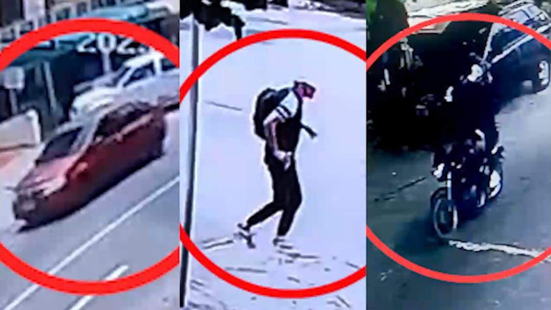 Vehículo de donde desciende el fletero, presunto sicario y la moto en la huida.