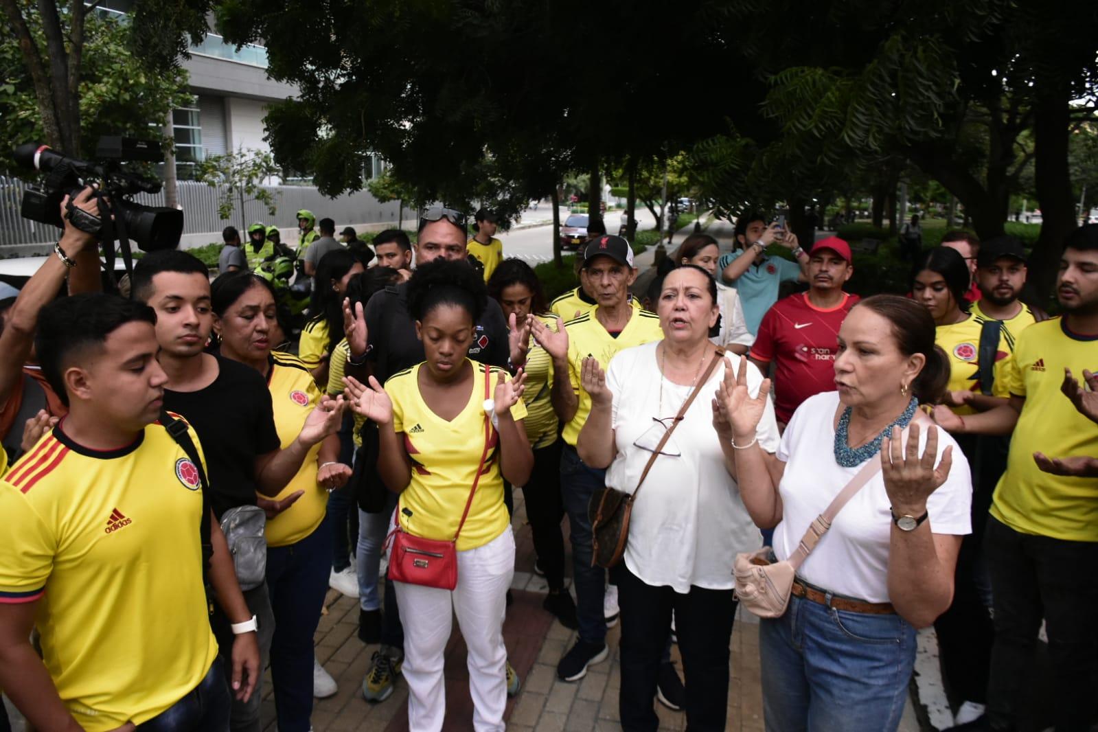 Plantón en Barranquilla pidiendo la libertad de Luis Manuel Díaz