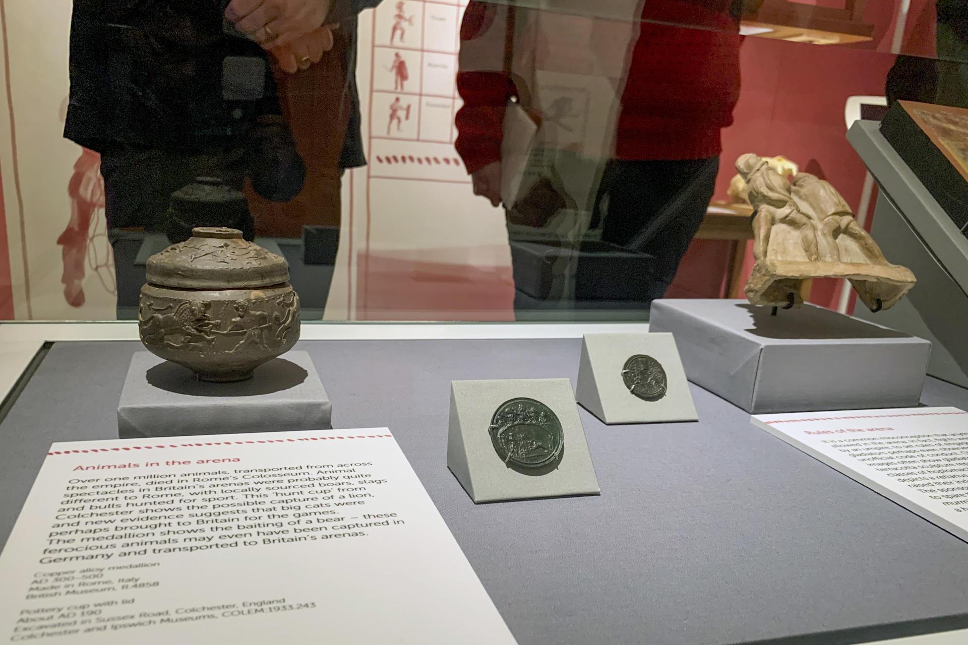 'Gladiadores en Gran Bretaña' en el museo de Dorchester. 