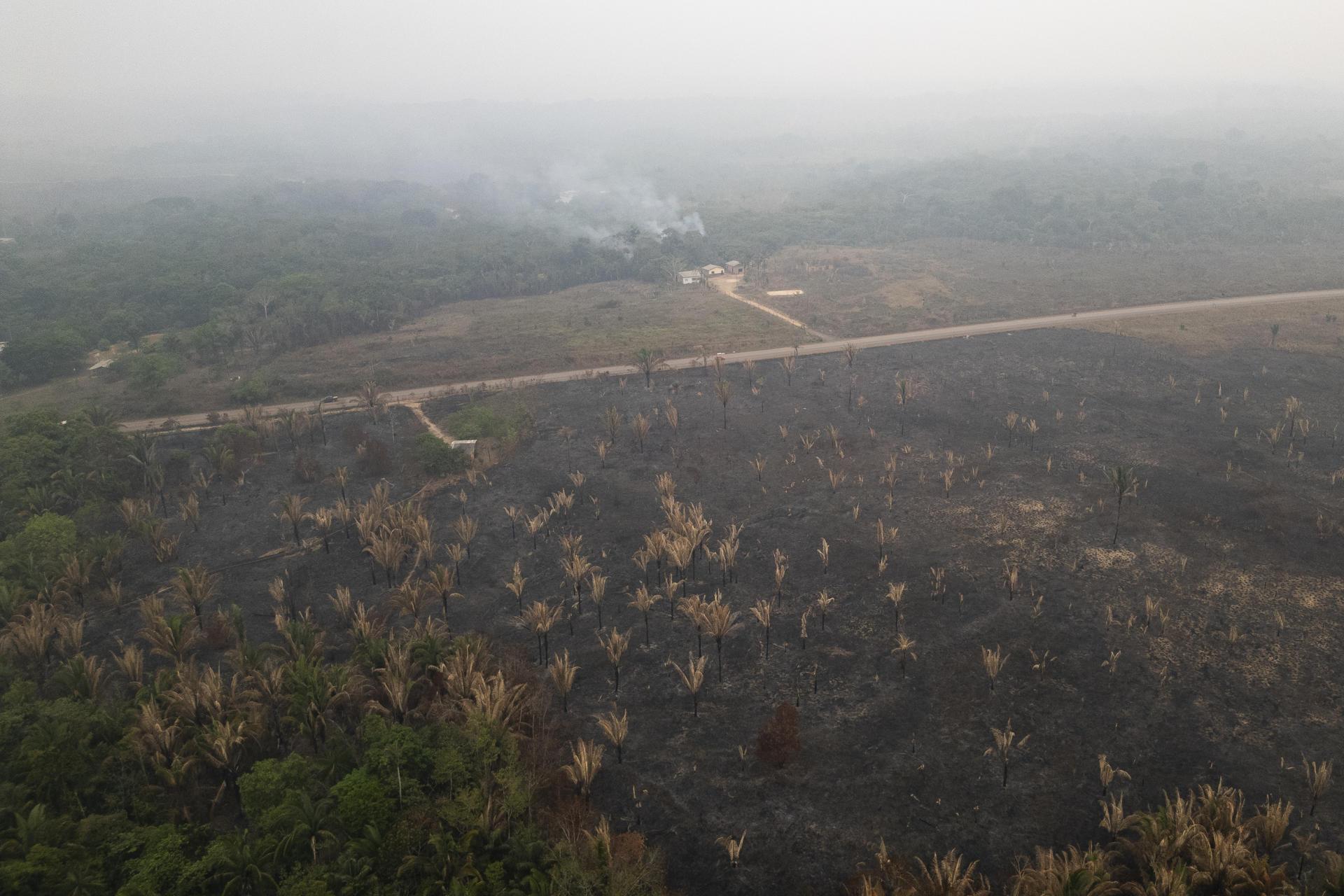 Fotografía aérea de un incendio forestal en Porto Velho (Brasil). 