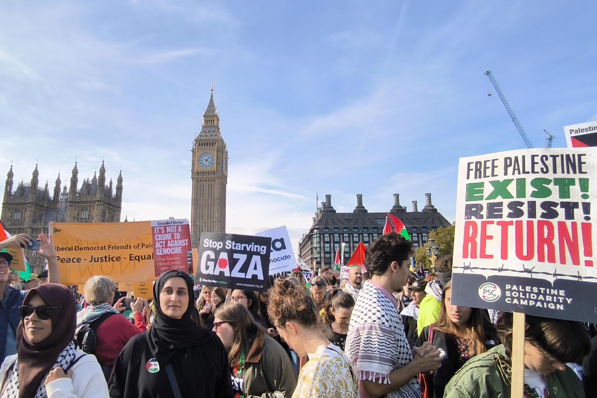 Marcha propalestina en Londres.