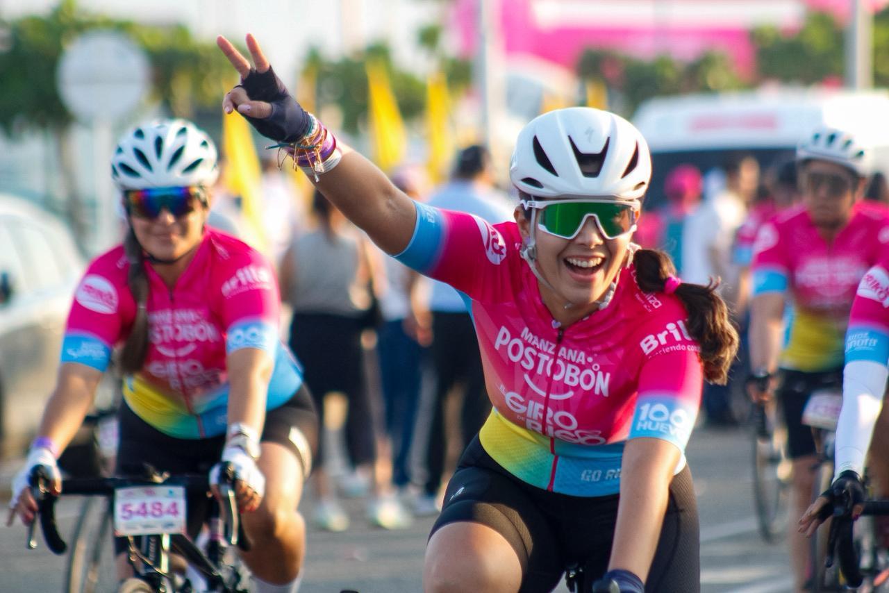 Una participante feliz en el Giro de Rigo.