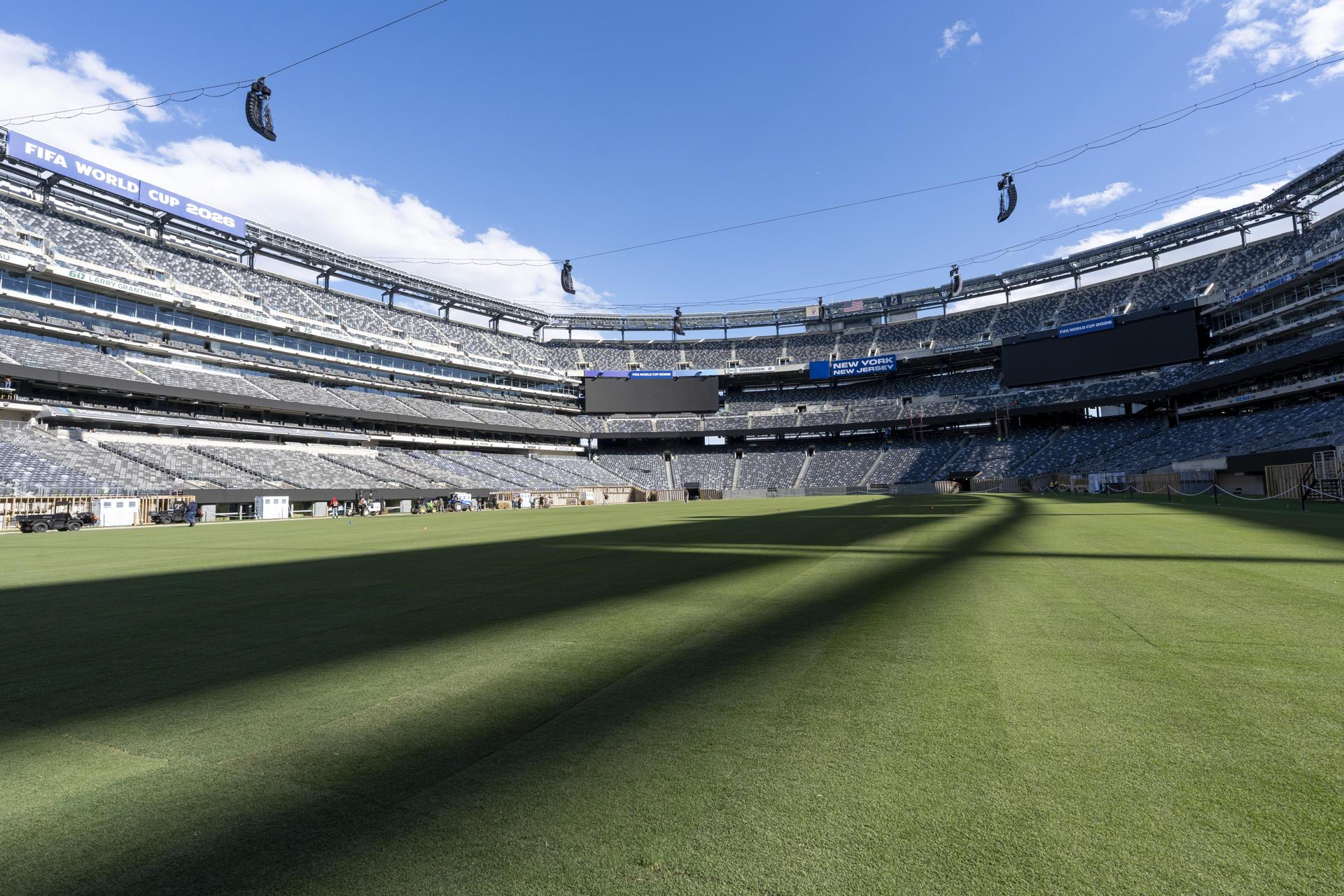 Grama del estadio MetLife, uno de los escenarios de la Copa Mundial de 2026.