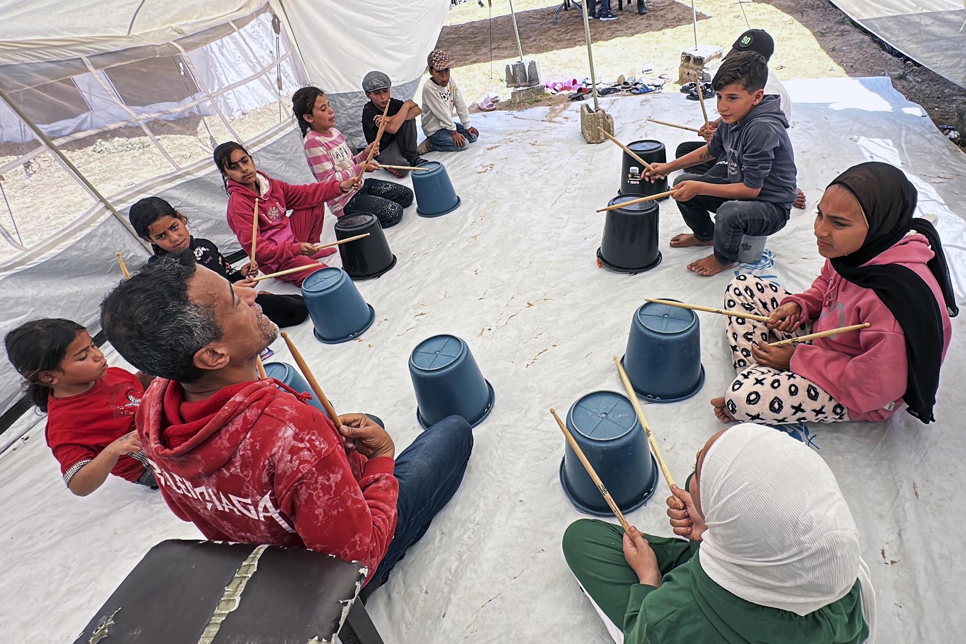 La sede de Gaza del conservatorio nacional palestino de música.