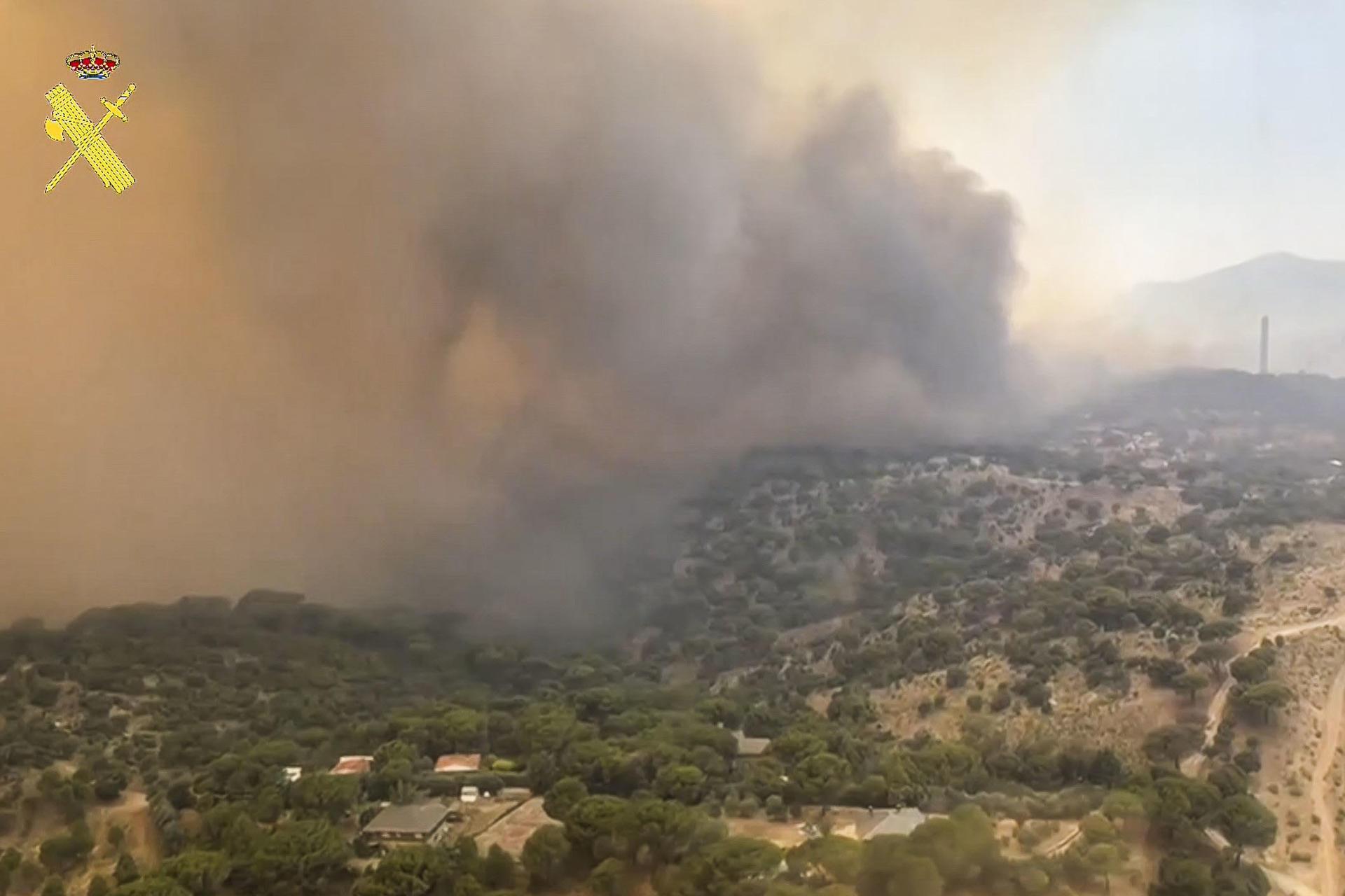 Evolución del incendio en el suroeste de la Comunidad de Madrid.
