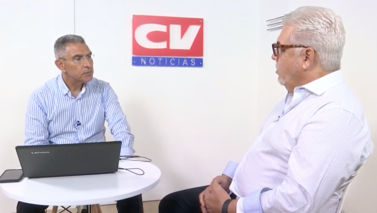 El periodista Jorge Cura y el empresario Edgardo Jaramillo.